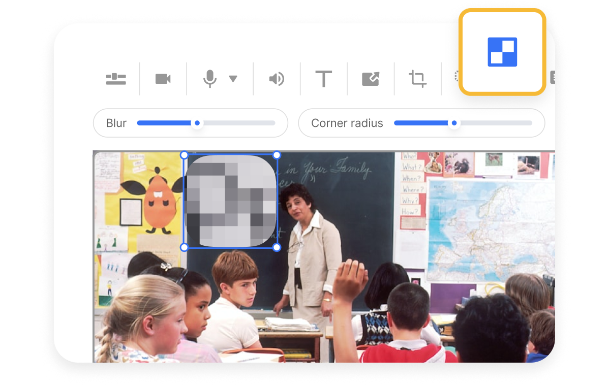 Teacher editing classroom footage with Visla’s school video blur tool to hide student faces for privacy compliance